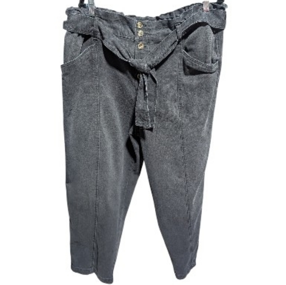 Time And Tru women's paperbag jeans denim black size 20 NEW  W-359